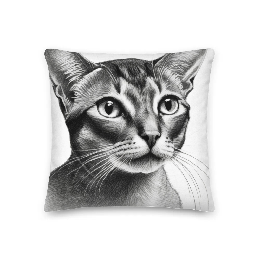 PugMug Custom Tabby Abyssinian Cat Premium Pillow