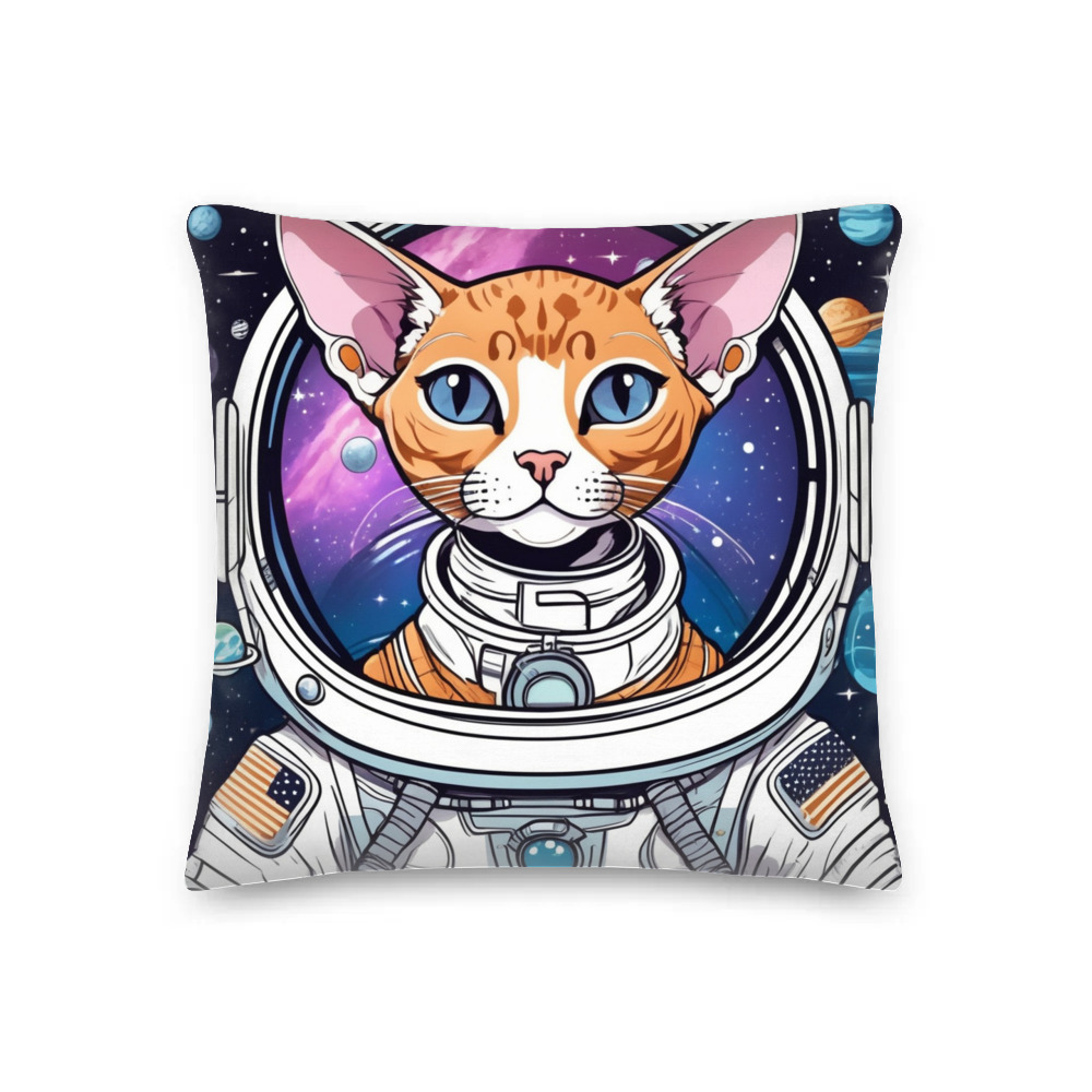 PugMug Custom Tabby Devon Rex Cat Premium Pillow