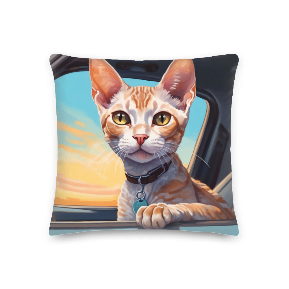 PugMug Custom Tabby Devon Rex Cat Premium Pillow