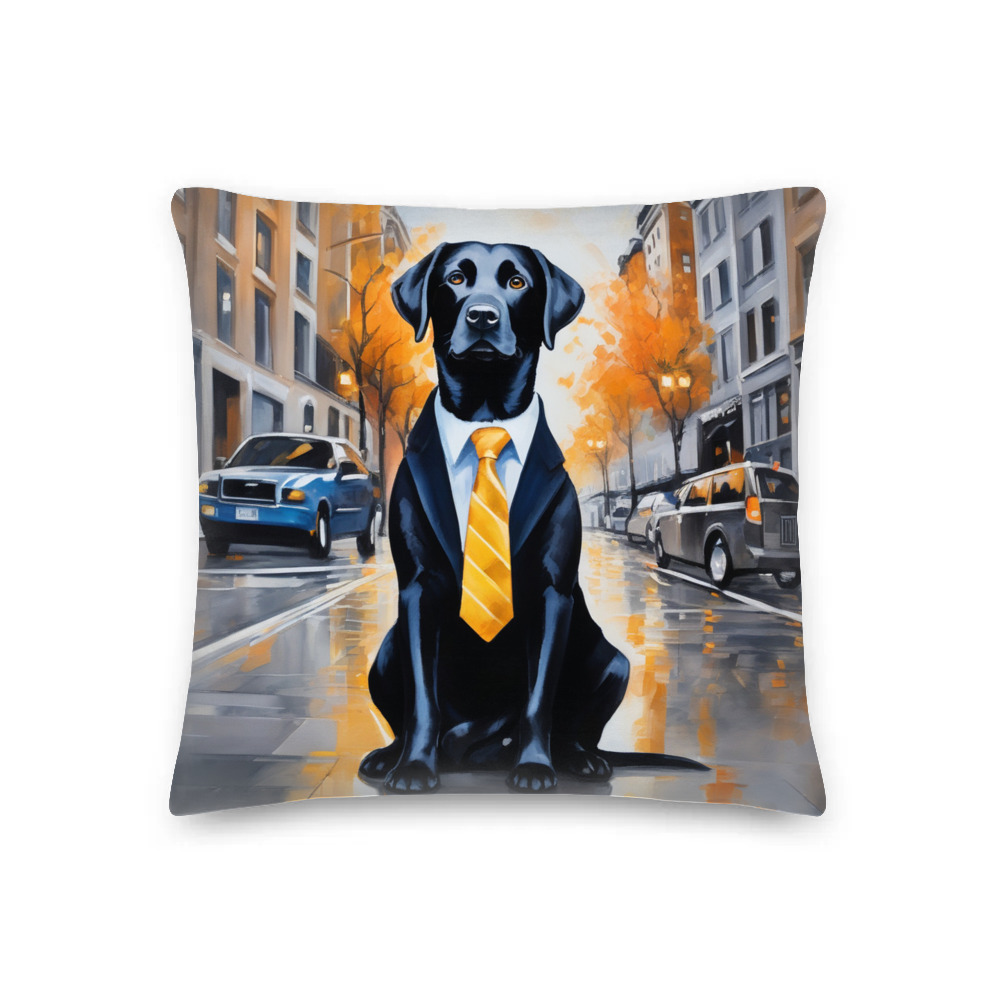 PugMug Custom Black Labrador Retriever Premium Pillow