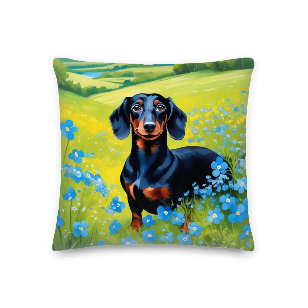 PugMug Custom Black Dachshund Premium Pillow