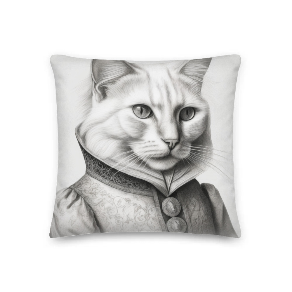 PugMug Custom White Companion Cat Premium Pillow
