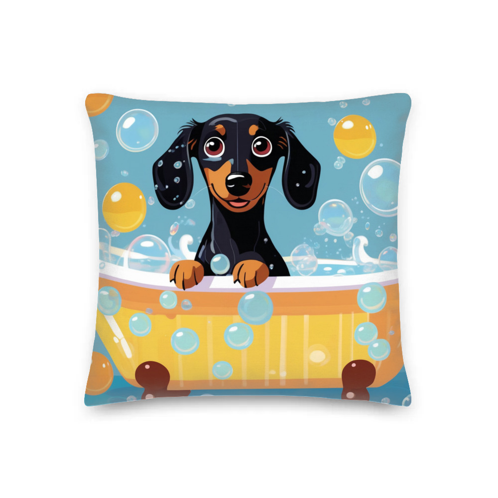 PugMug Custom Black Dachshund Premium Pillow