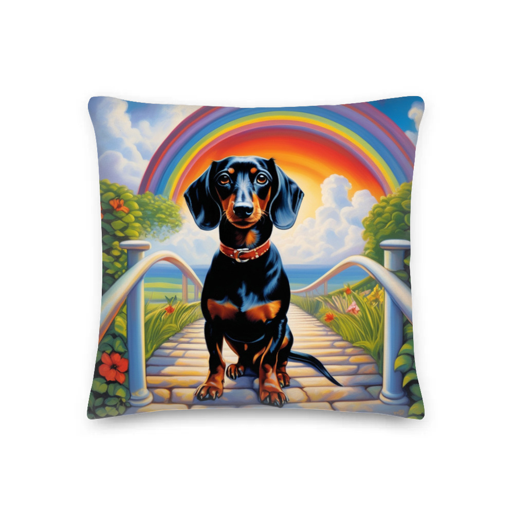 PugMug Custom Black Dachshund Premium Pillow