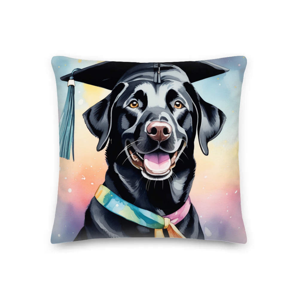PugMug Custom Black Labrador Retriever Premium Pillow