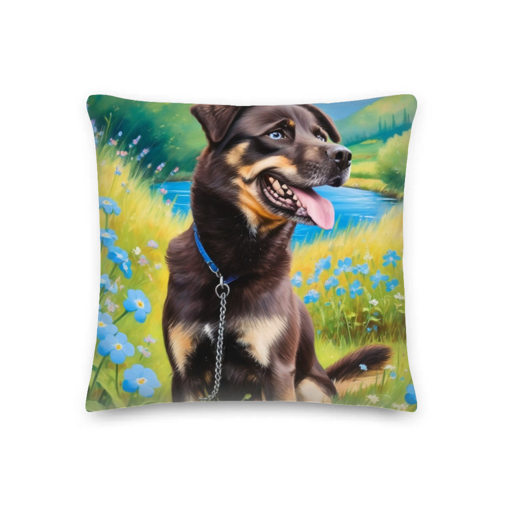 PugMug Custom Blue Premium Pillow