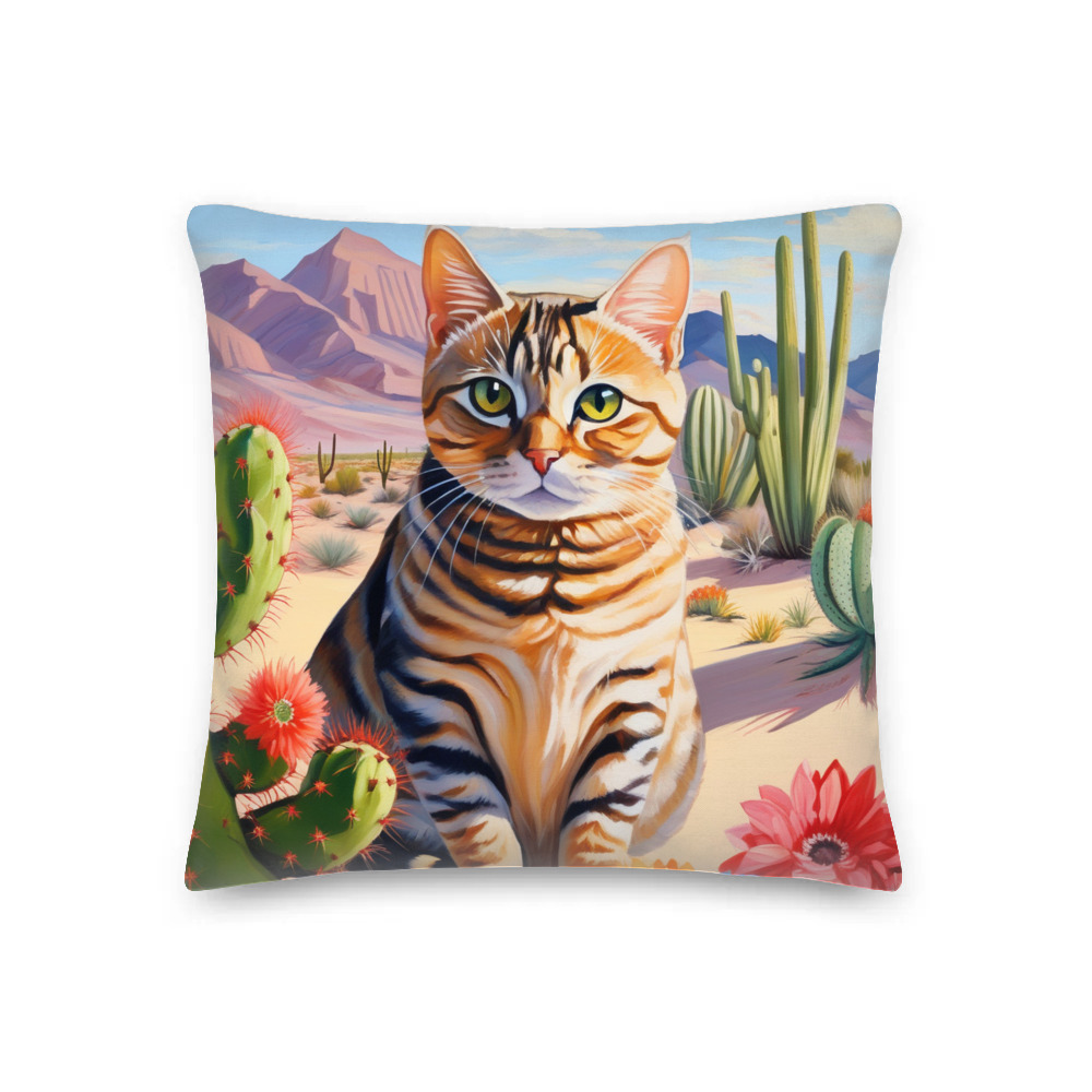 PugMug Custom Tabby American Shorthair Cat Premium Pillow