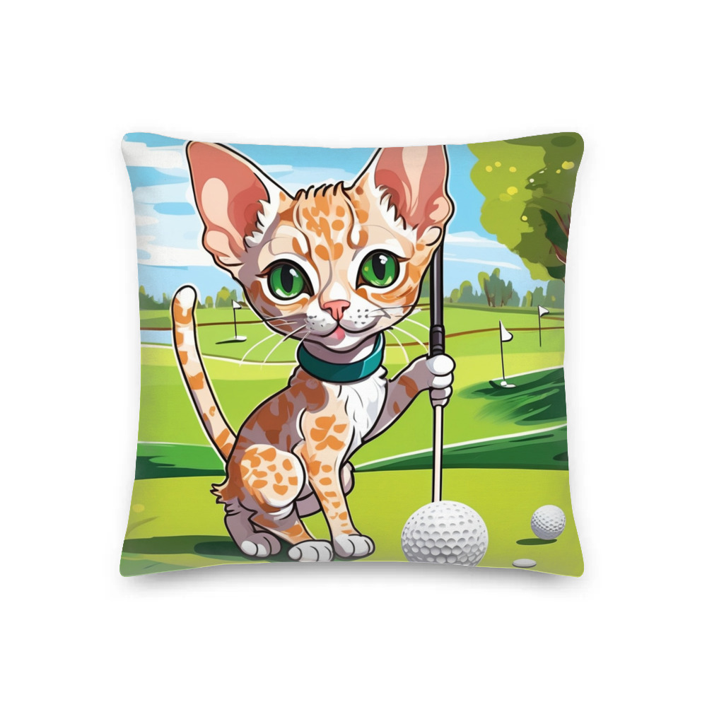 PugMug Custom Tabby Devon Rex Cat Premium Pillow