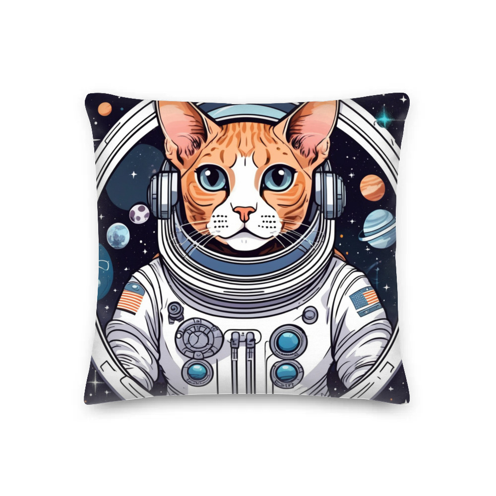 PugMug Custom Tabby Devon Rex Cat Premium Pillow