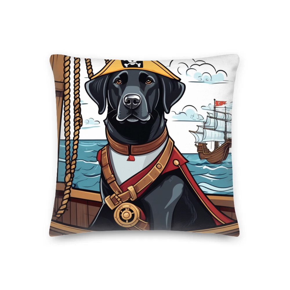 PugMug Custom Black Labrador Retriever Premium Pillow