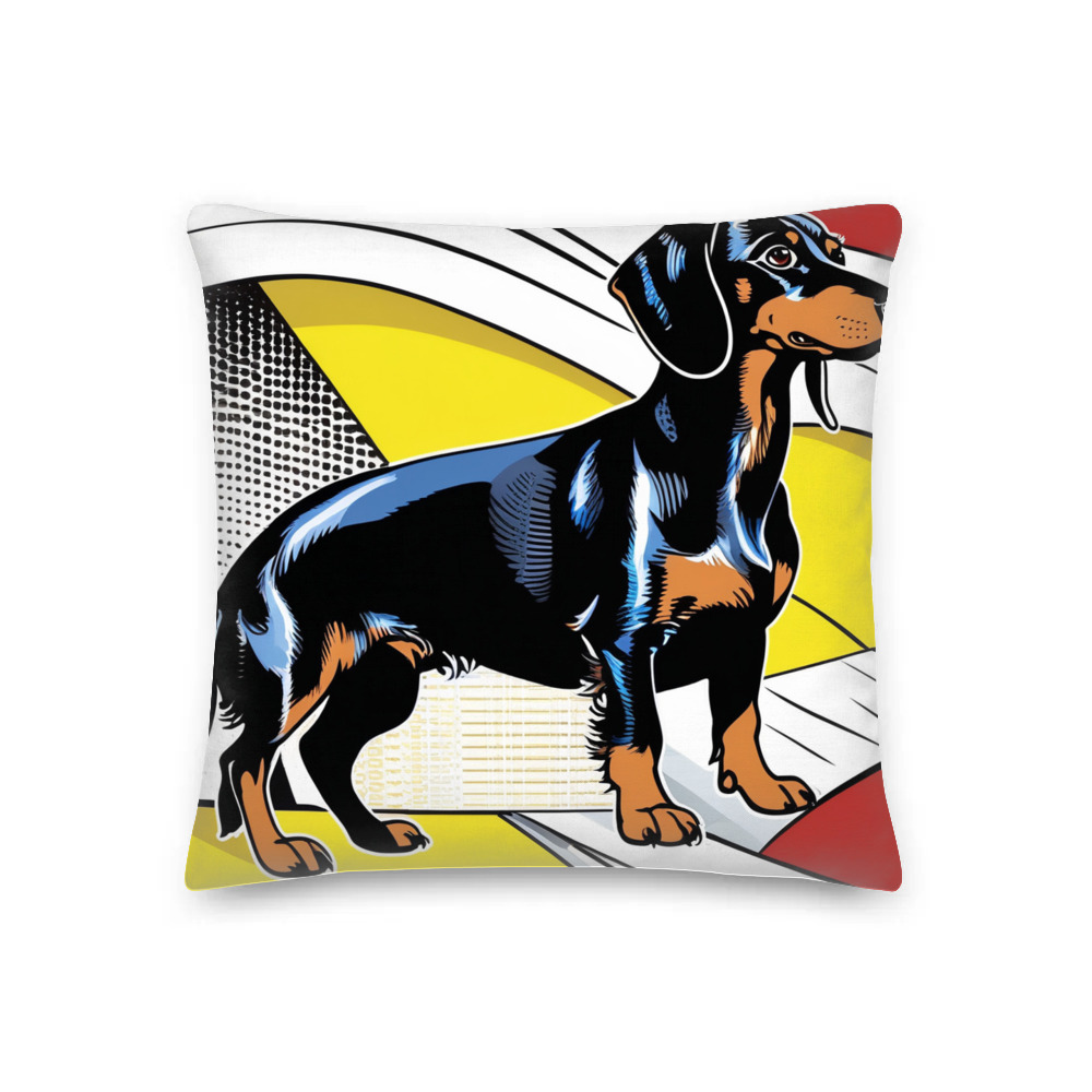 PugMug Custom Black Dachshund Premium Pillow