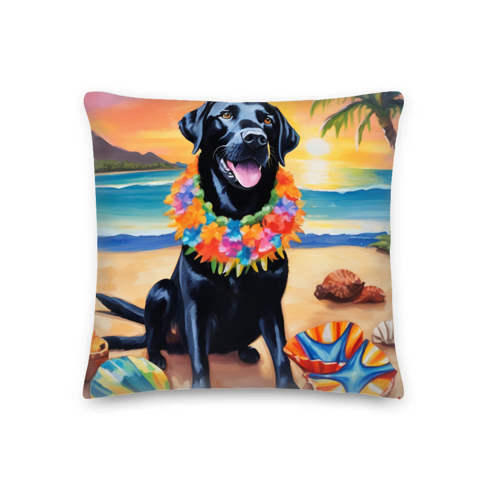 PugMug Custom Black Labrador Retriever Premium Pillow