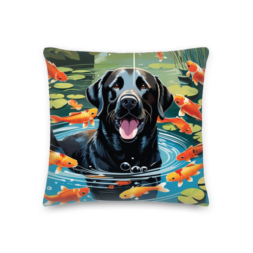 PugMug Custom Black Labrador Retriever Premium Pillow