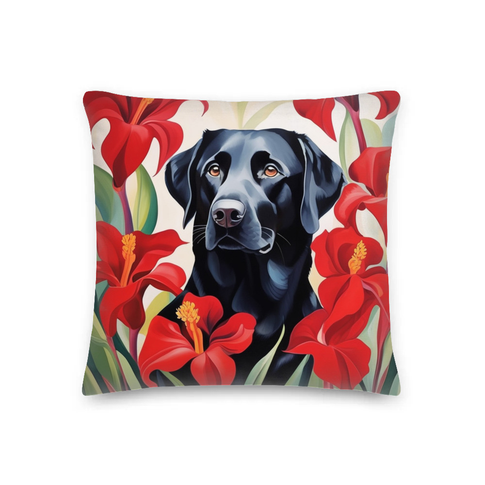PugMug Custom Black Labrador Retriever Premium Pillow