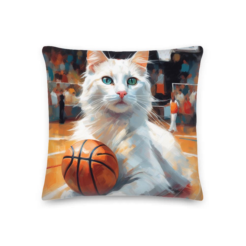PugMug Custom White Companion Cat Premium Pillow