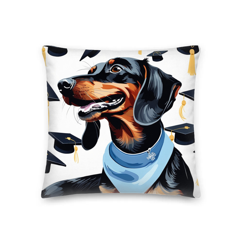 PugMug Custom Black Dachshund Premium Pillow