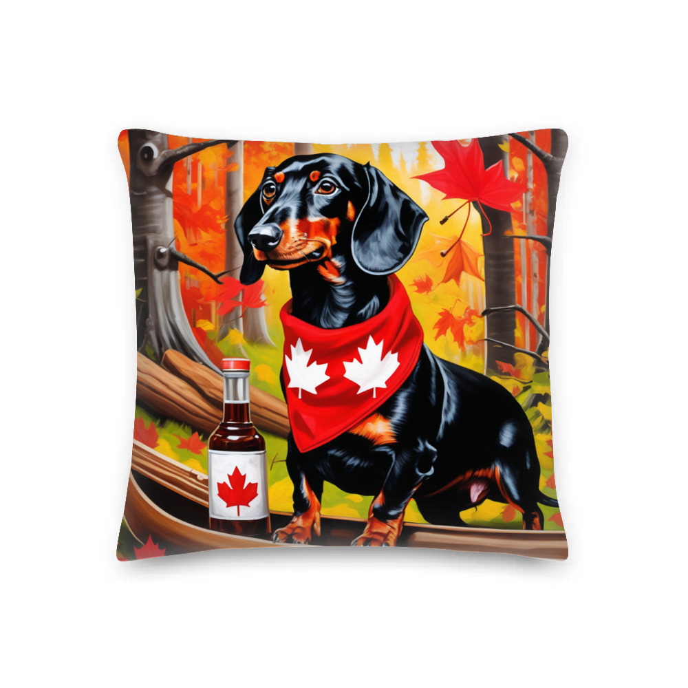 PugMug Custom Black Dachshund Premium Pillow