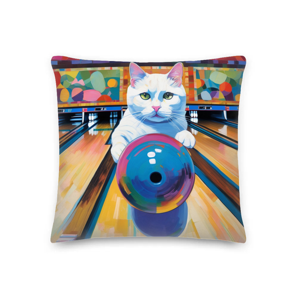 PugMug Custom White Companion Cat Premium Pillow