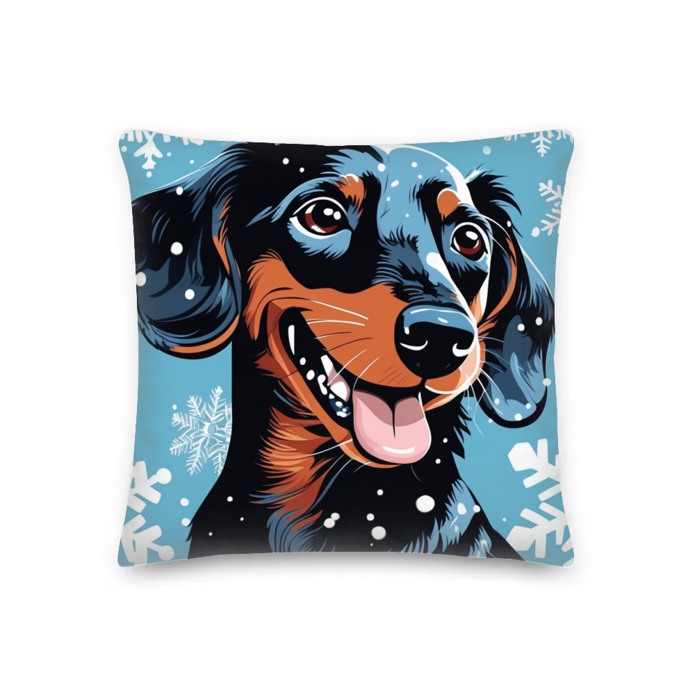 PugMug Custom Black Dachshund Premium Pillow