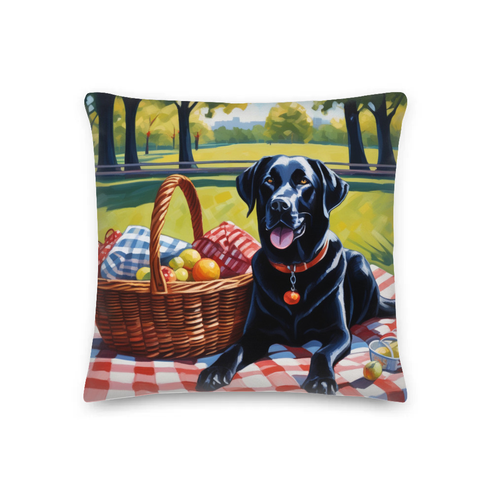 PugMug Custom Black Labrador Retriever Premium Pillow