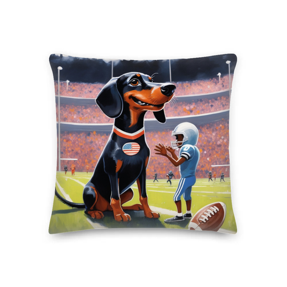 PugMug Custom Black Dachshund Premium Pillow