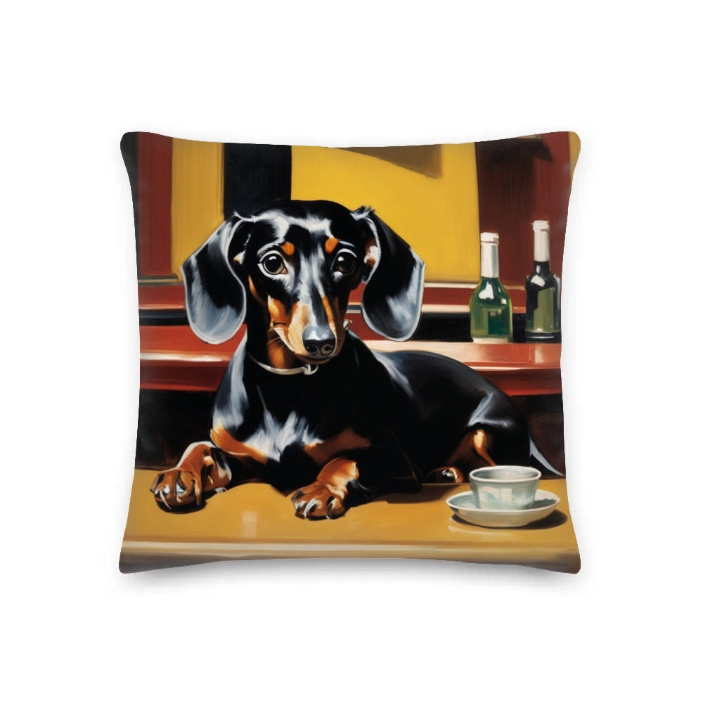 PugMug Custom Black Dachshund Premium Pillow
