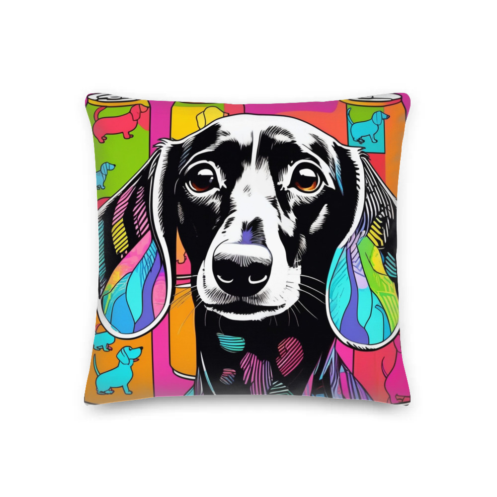 PugMug Custom Black Dachshund Premium Pillow