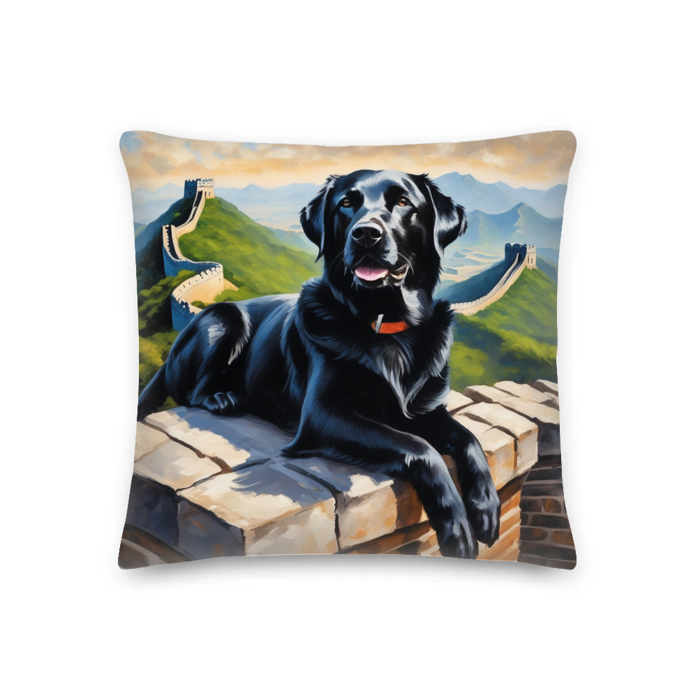 PugMug Custom Black Labrador Retriever Premium Pillow