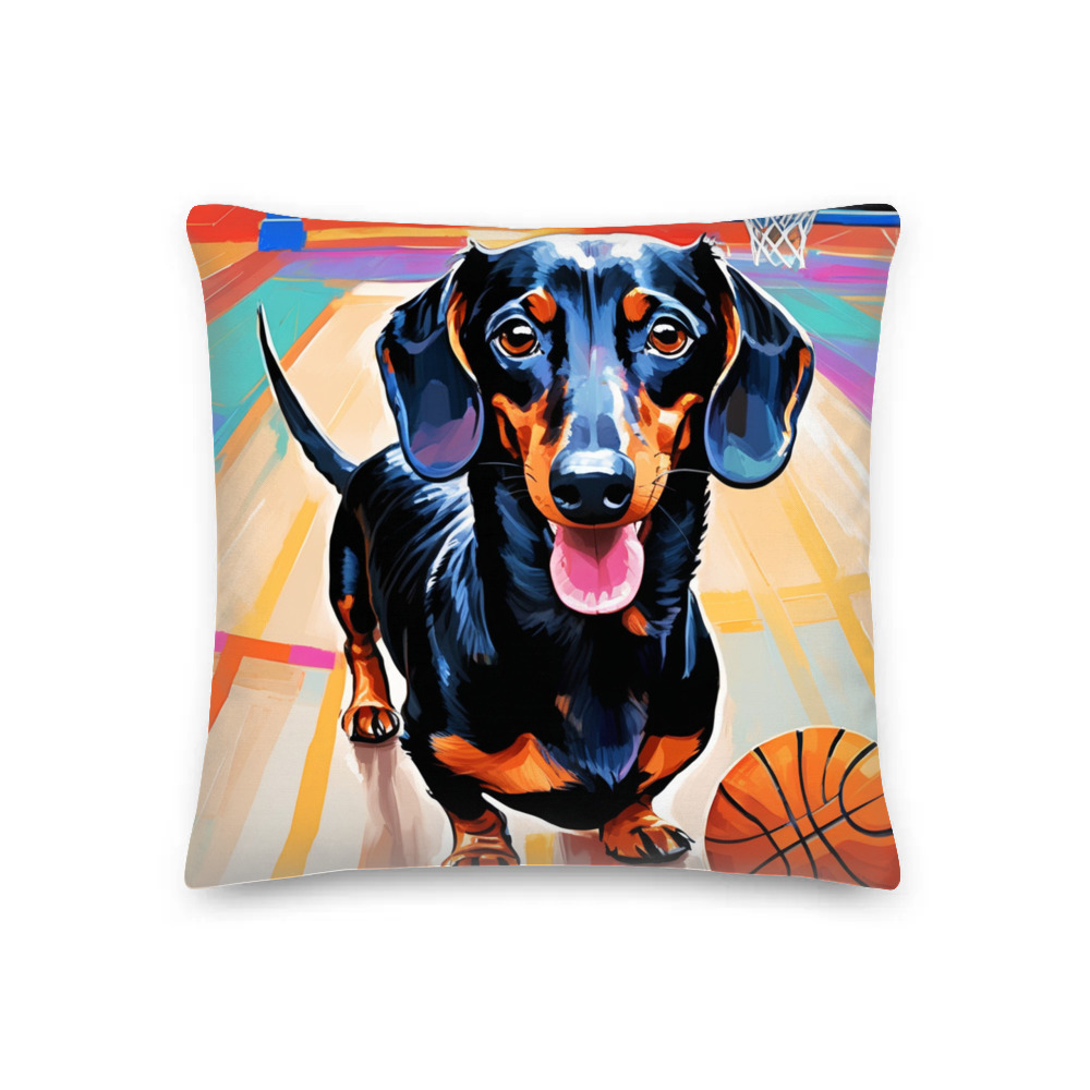 PugMug Custom Black Dachshund Premium Pillow