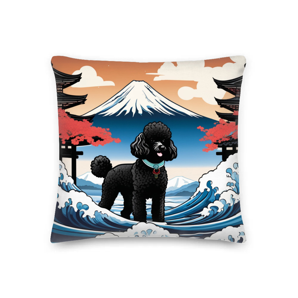 PugMug Custom Black Poodle Premium Pillow