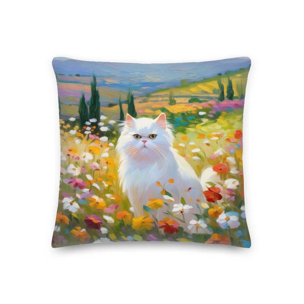 PugMug Custom White Persian Cat Premium Pillow