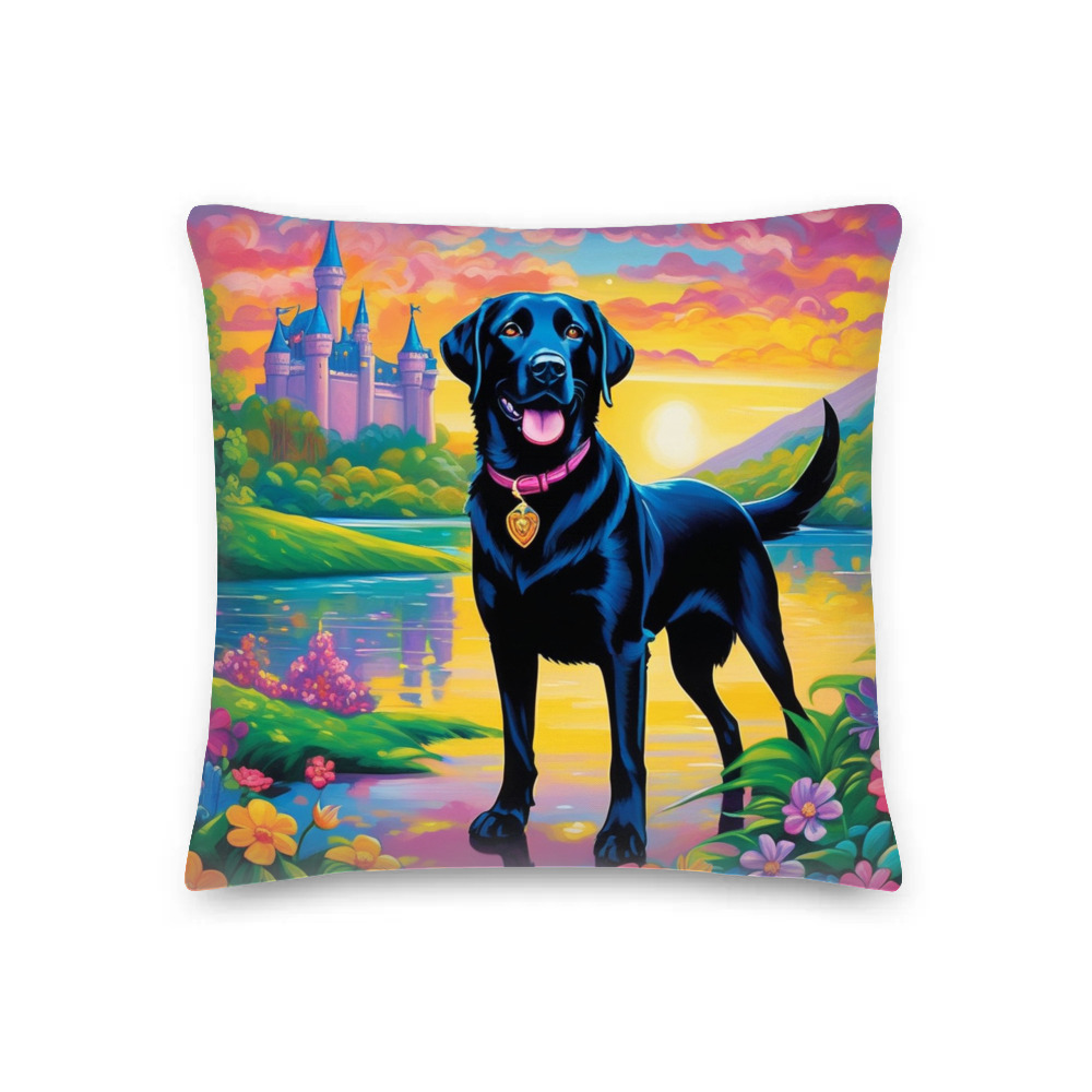 PugMug Custom Black Labrador Retriever Premium Pillow