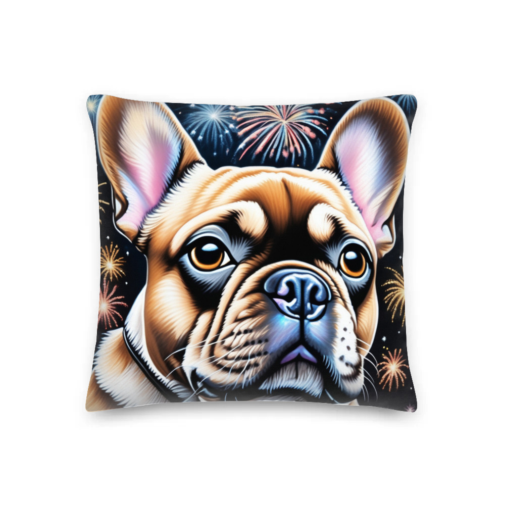 PugMug Custom Tan French Bulldog Premium Pillow