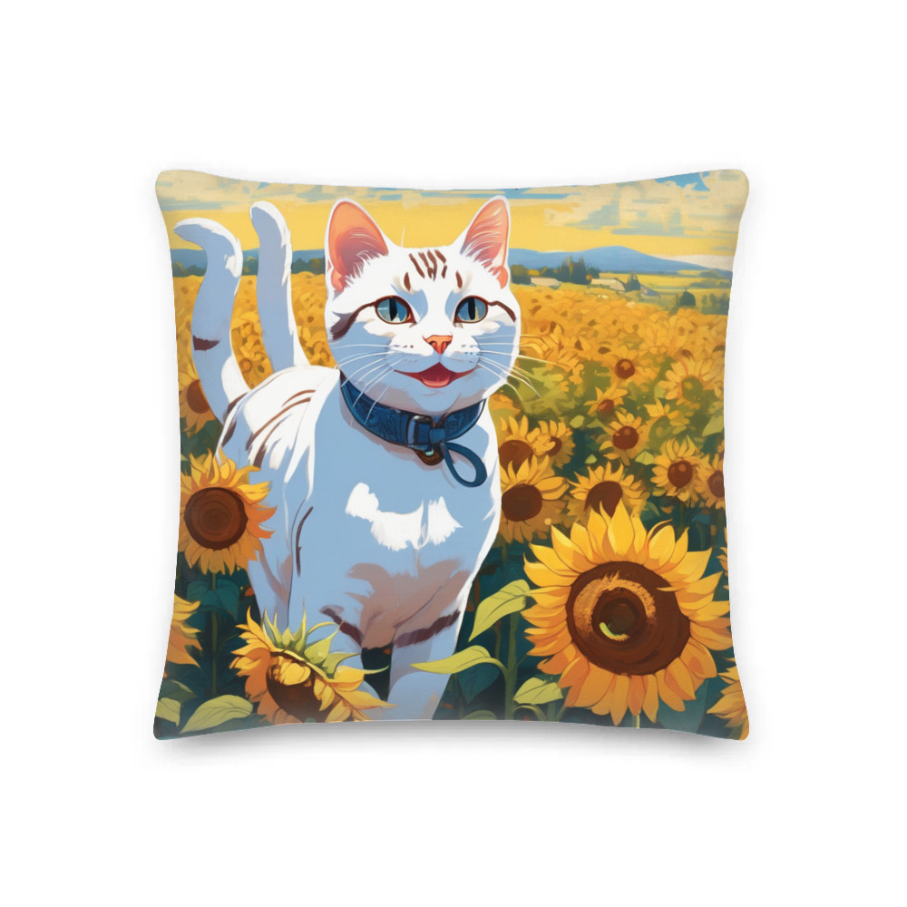 PugMug Custom White American Shorthair Cat Premium Pillow