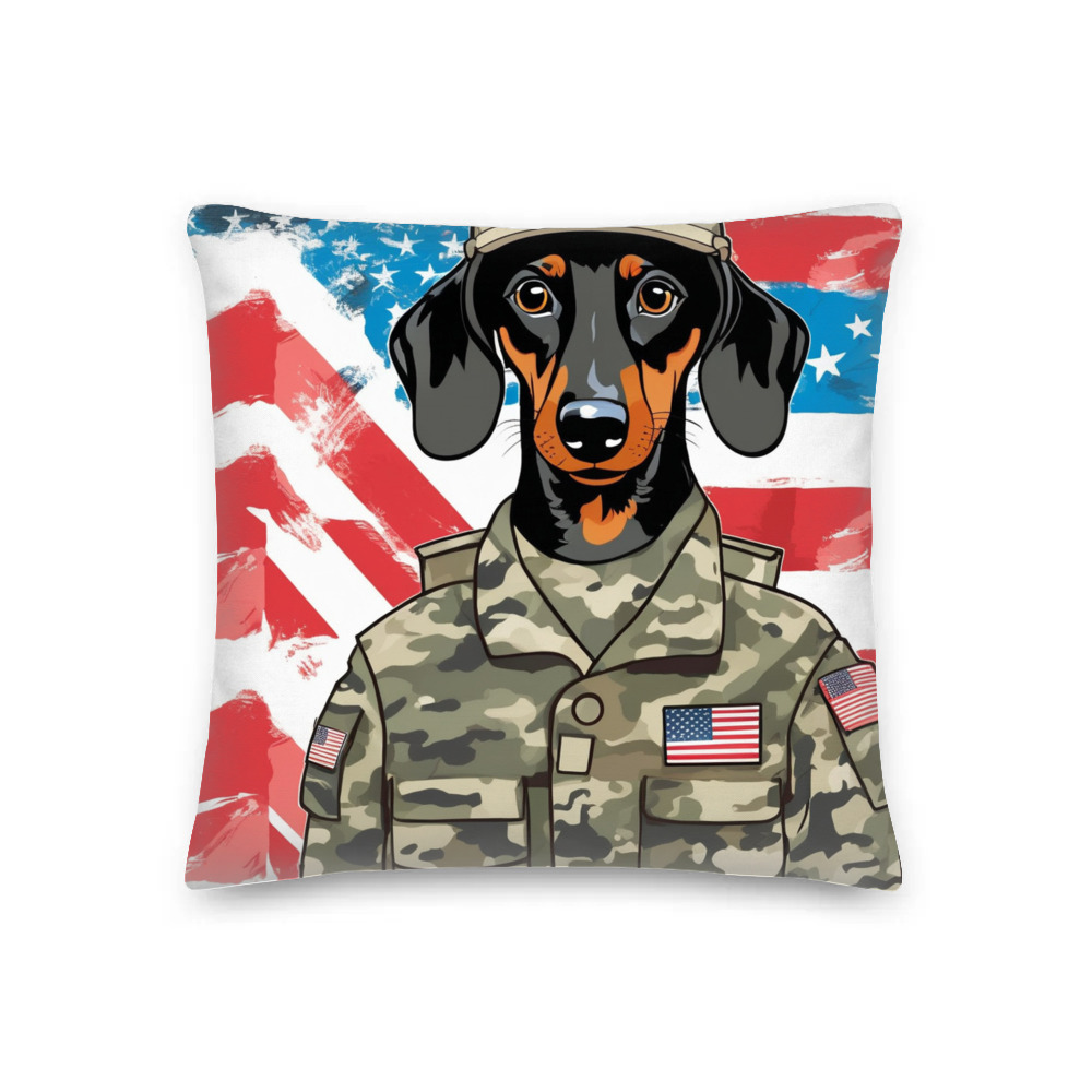 PugMug Custom Black Dachshund Premium Pillow