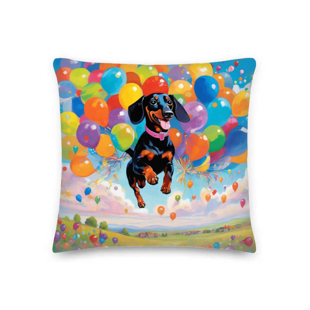 PugMug Custom Black Dachshund Premium Pillow