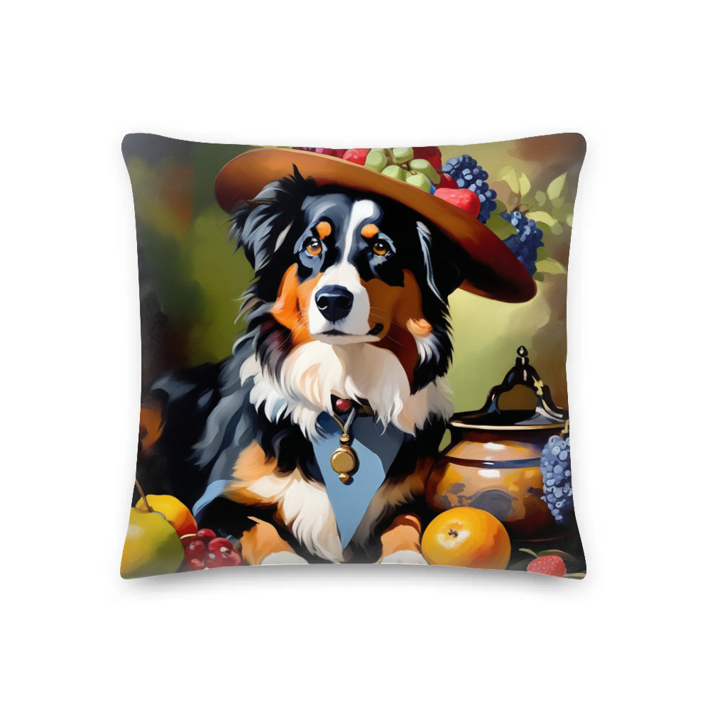 PugMug Custom Miniature American Shepherd Premium Pillow
