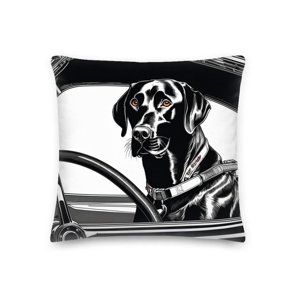 PugMug Custom Black Labrador Retriever Premium Pillow