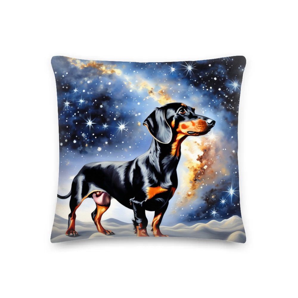 PugMug Custom Black Dachshund Premium Pillow