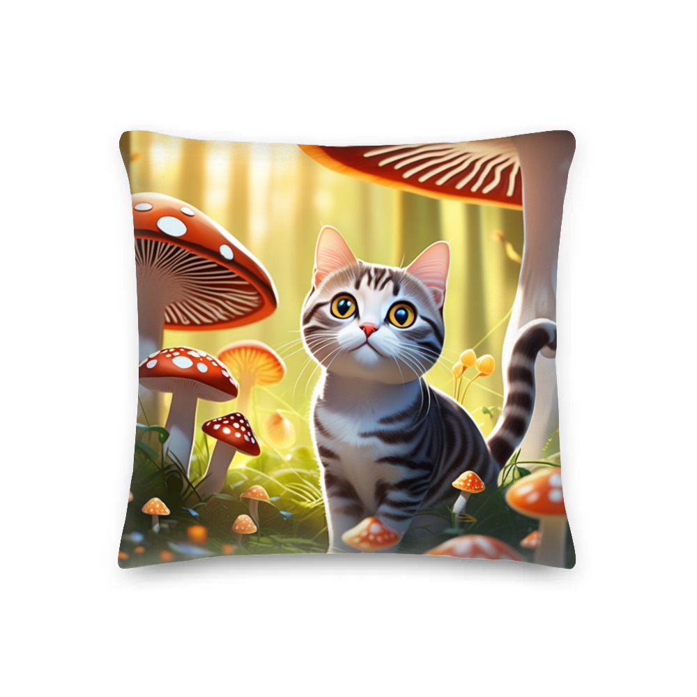 PugMug Custom Tabby American Shorthair Cat Premium Pillow