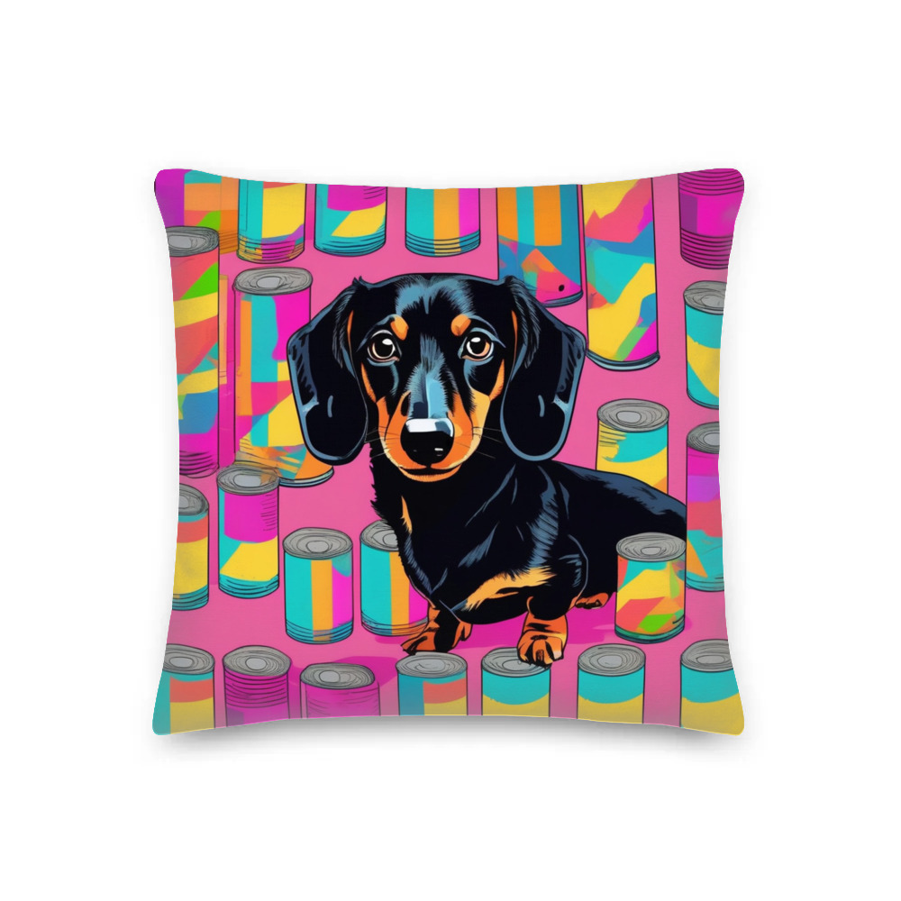 PugMug Custom Black Dachshund Premium Pillow