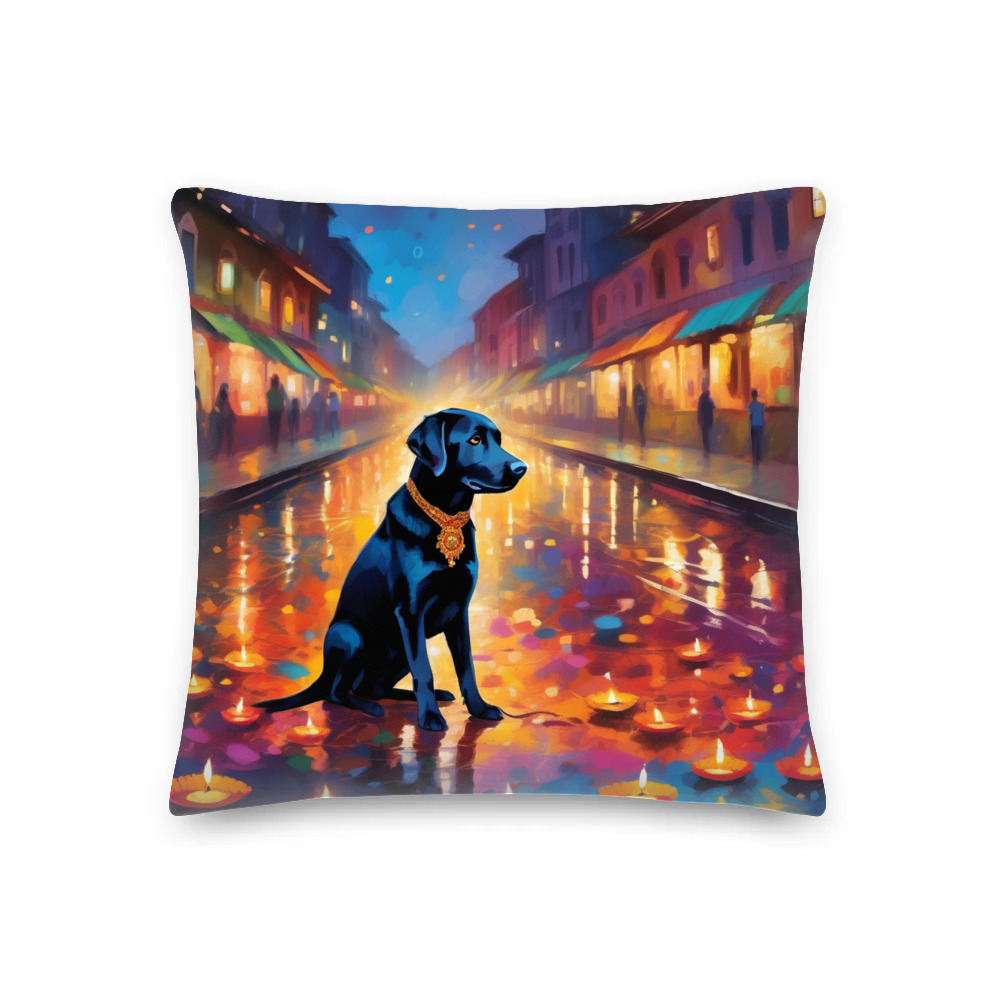 PugMug Custom Black Labrador Retriever Premium Pillow