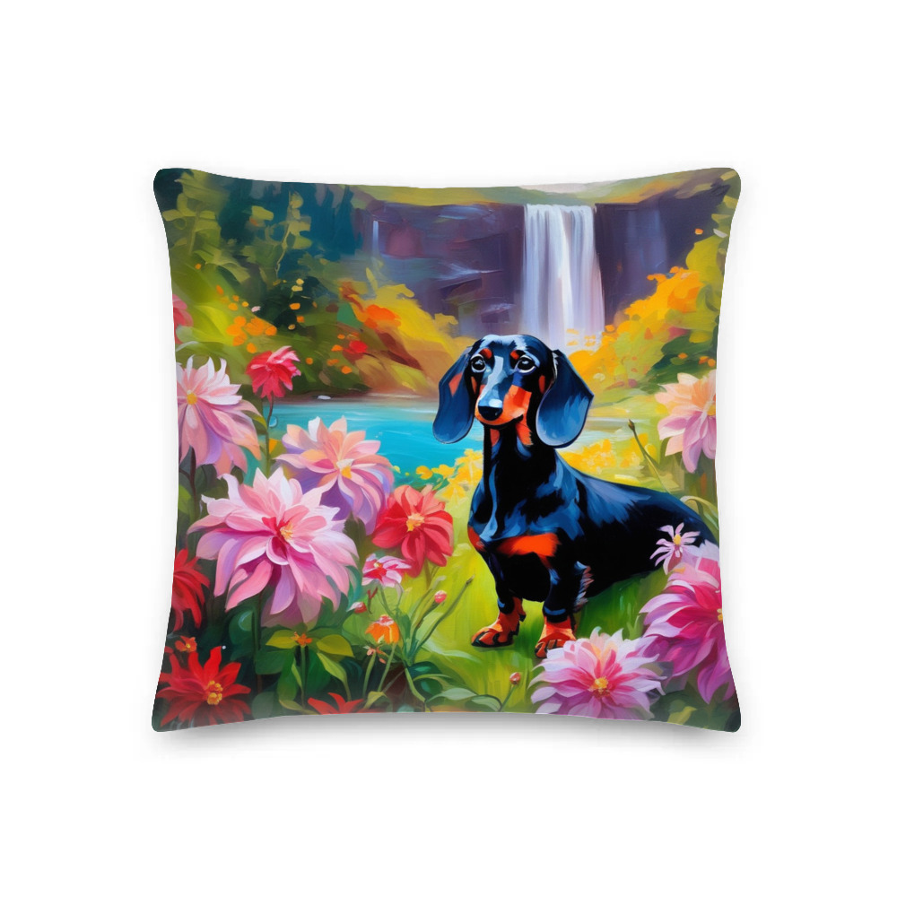 PugMug Custom Black Dachshund Premium Pillow