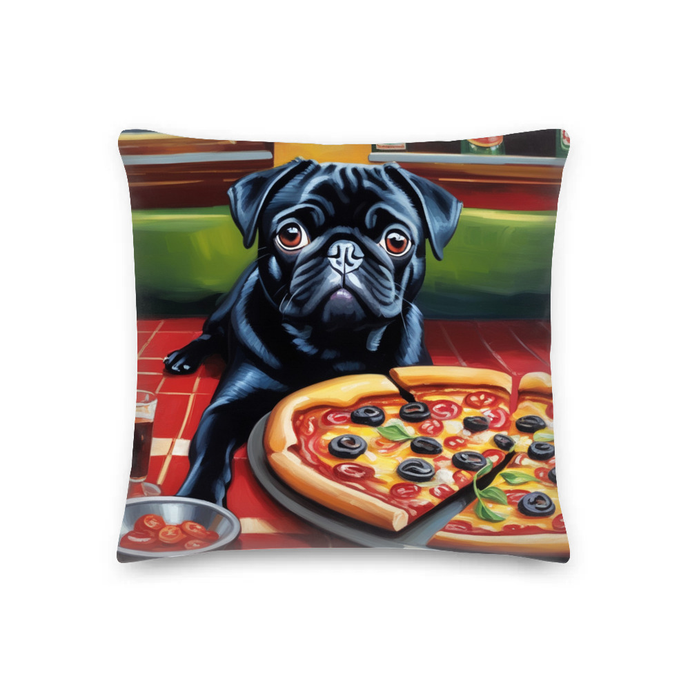 PugMug Custom Black Pug Premium Pillow