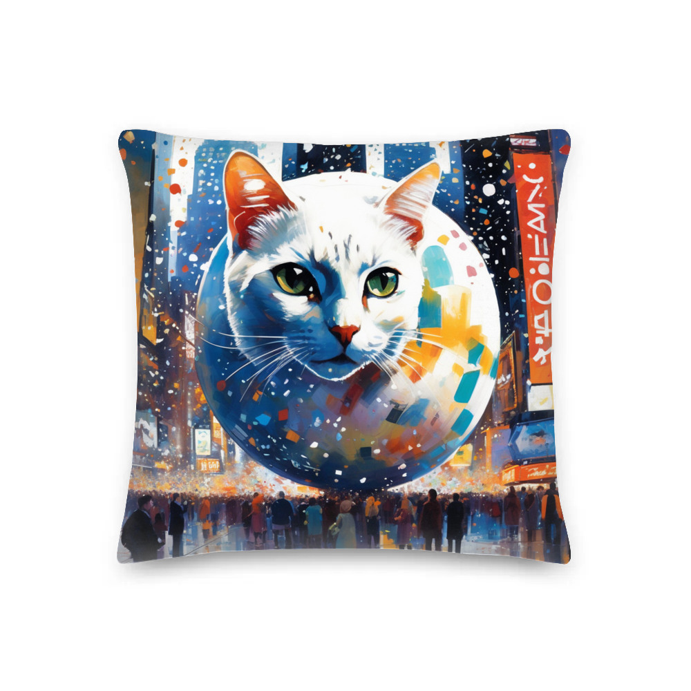PugMug Custom White Exotic Cat Premium Pillow