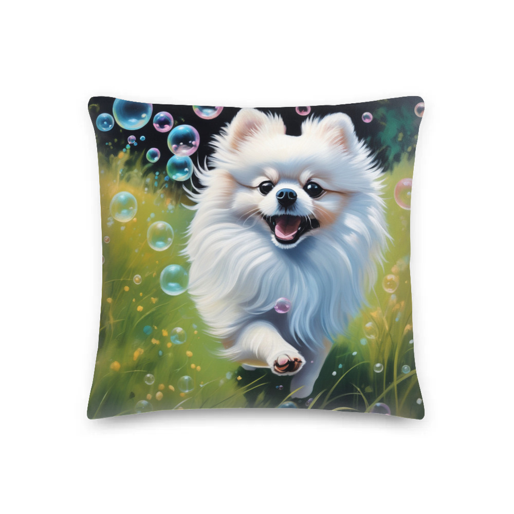 PugMug Custom White Pomeranian Premium Pillow