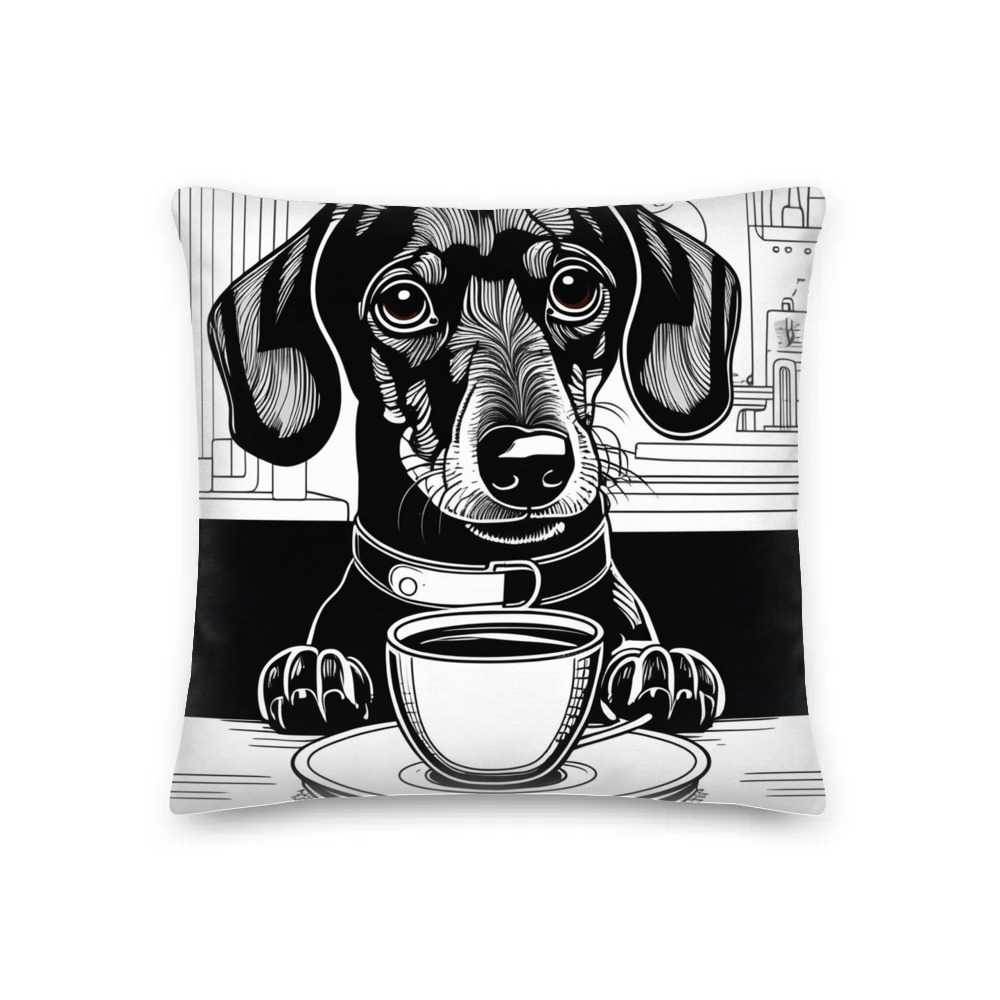 PugMug Custom Black Dachshund Premium Pillow