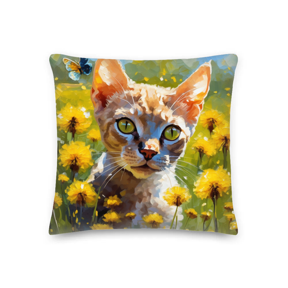 PugMug Custom Tabby Devon Rex Cat Premium Pillow