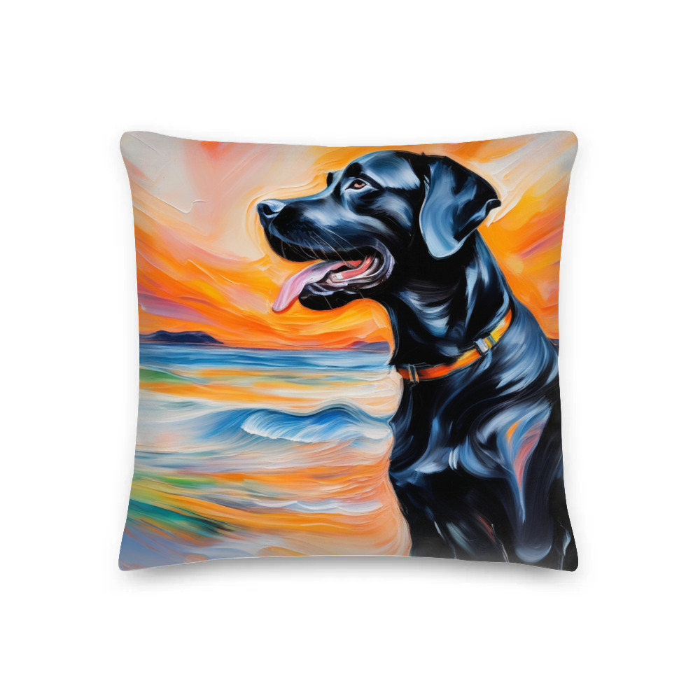 PugMug Custom Black Labrador Retriever Premium Pillow