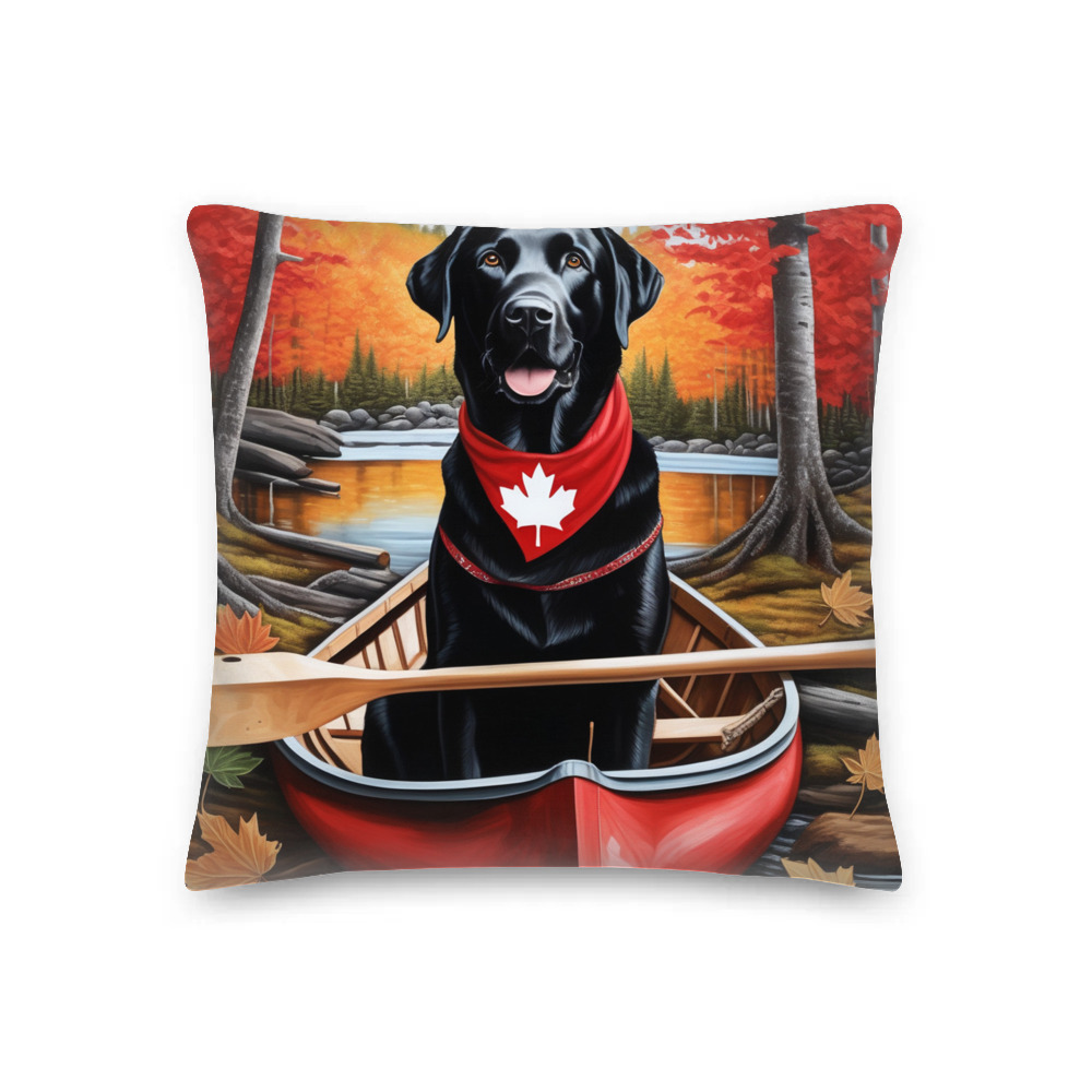 PugMug Custom Black Labrador Retriever Premium Pillow